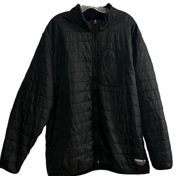 Adidas Originals Nylon Black Puffer Serrated Jacket- 2XL - Picture 1 of 15